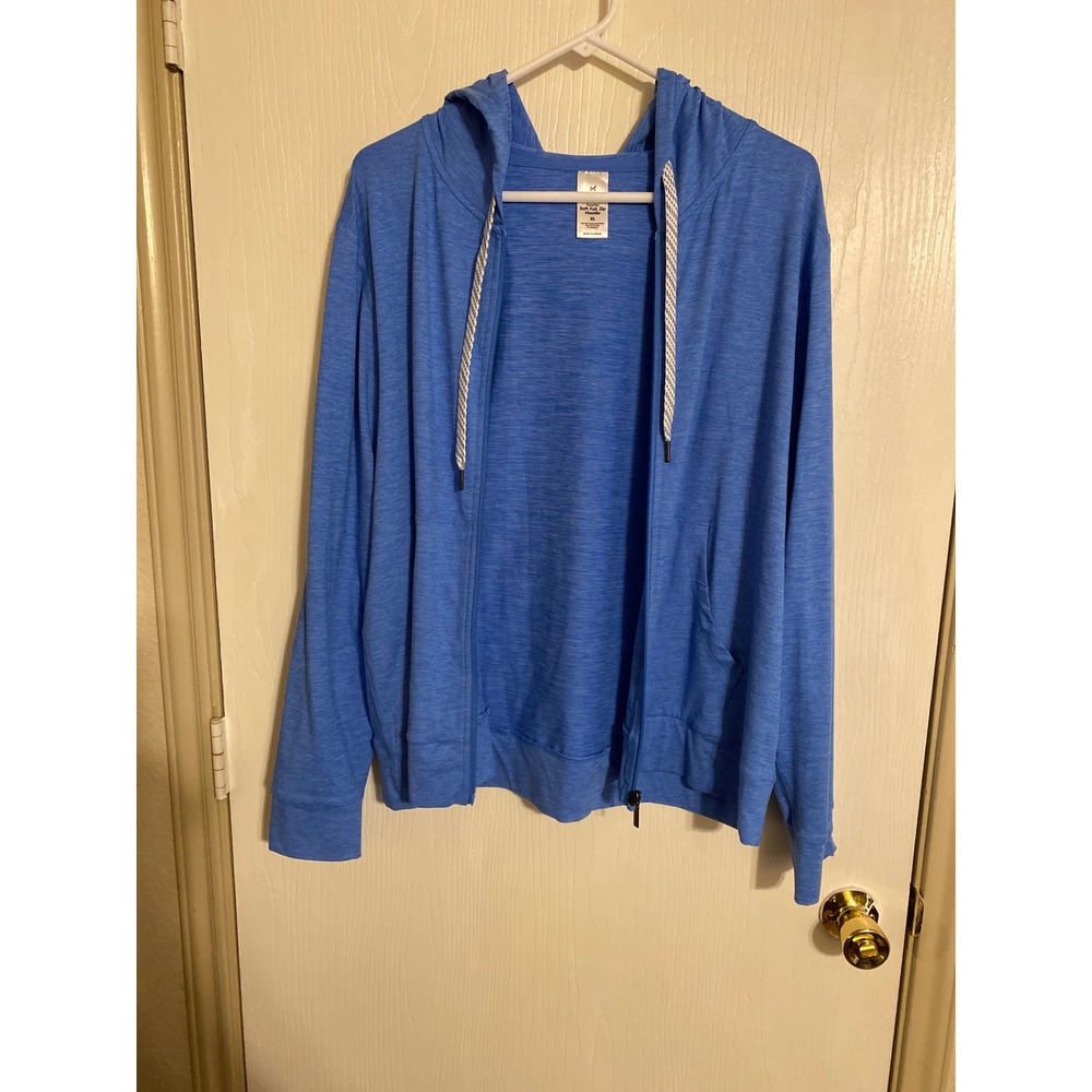 Members Mark Favorite Soft Full Zip Hoodie XL Neela Blue Heather Space Dye 0405
